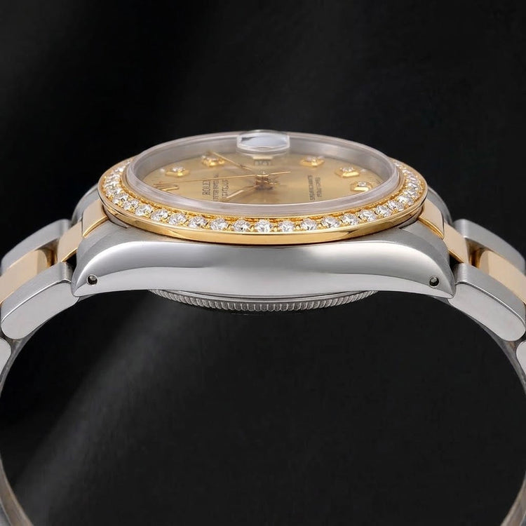 Montre Rolex 68273 Datejust 31 mm Bicolore Cadran Diamants Champagne