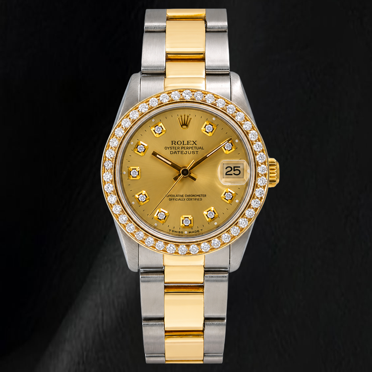 Montre Rolex 68273 Datejust 31 mm Bicolore Cadran Diamants Champagne