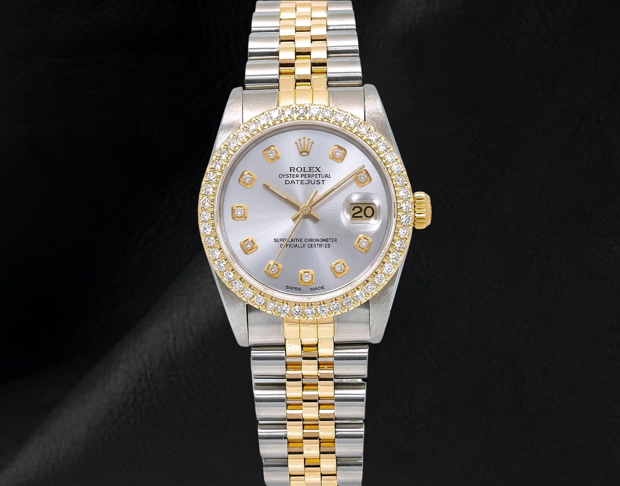 Montre Rolex 68273 Datejust 31 mm Bicolore Cadran Diamants Argenté