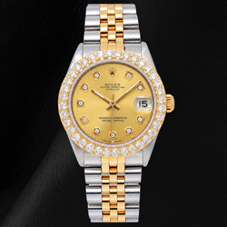 Montre Rolex 6827 Datejust 31 mm Bicolore Cadran Diamants Champagne