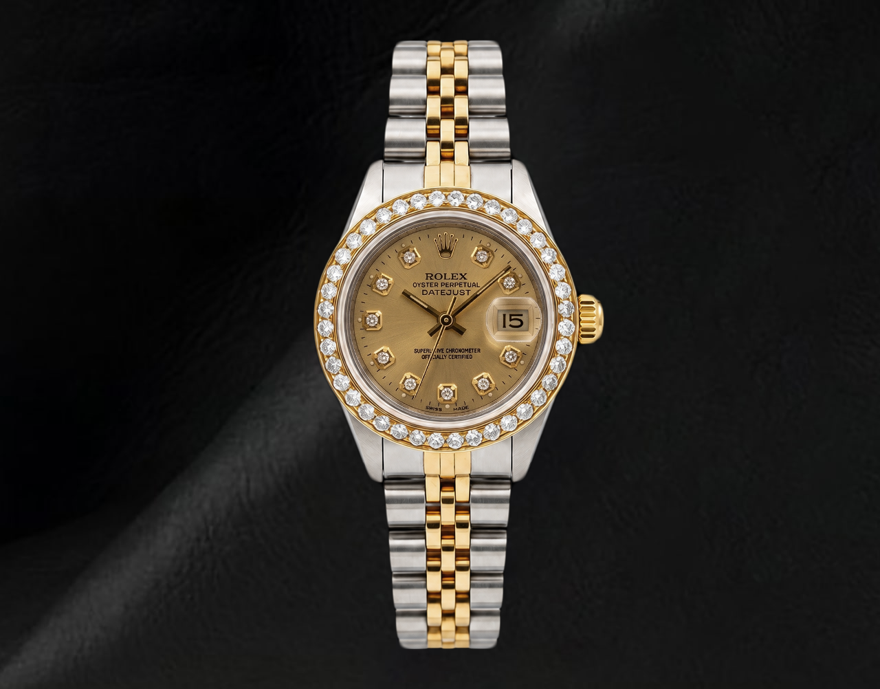Montre Rolex Datejust 6917 26 mm Bicolore Cadran Diamants Champagne
