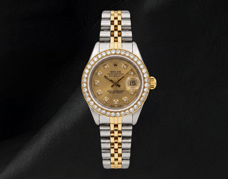 Montre Rolex Datejust 6917 26 mm Bicolore Cadran Diamants Champagne
