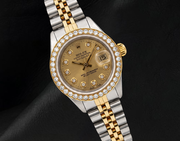 Montre Rolex Datejust 6917 26 mm Bicolore Cadran Diamants Champagne