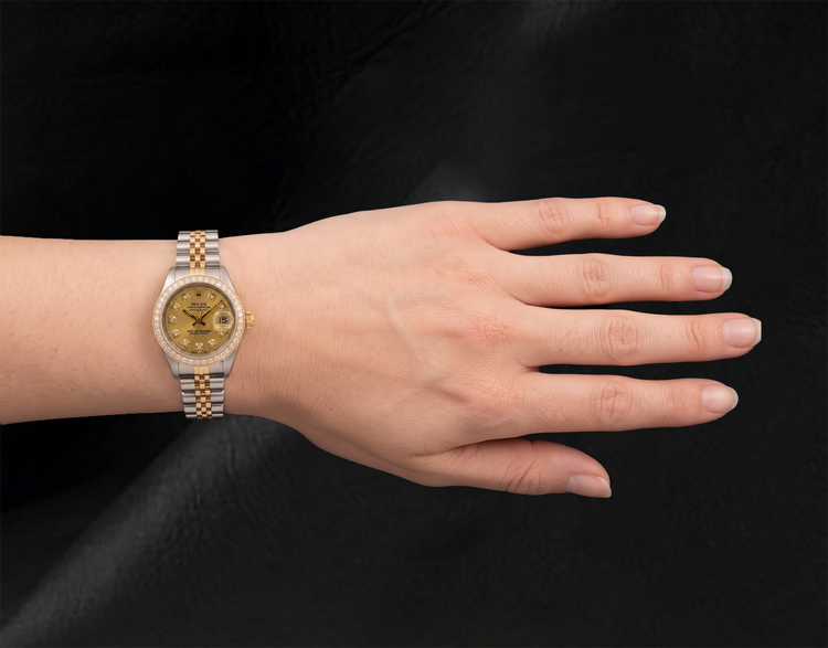 Montre Rolex Datejust 6917 26 mm Bicolore Cadran Diamants Champagne