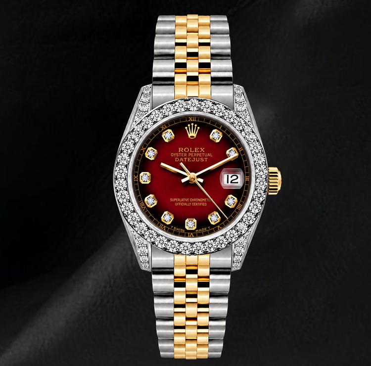 Rolex 6917 Datejust 26 mm Montre Bicolore Diamants Cadran Diamants Rouge