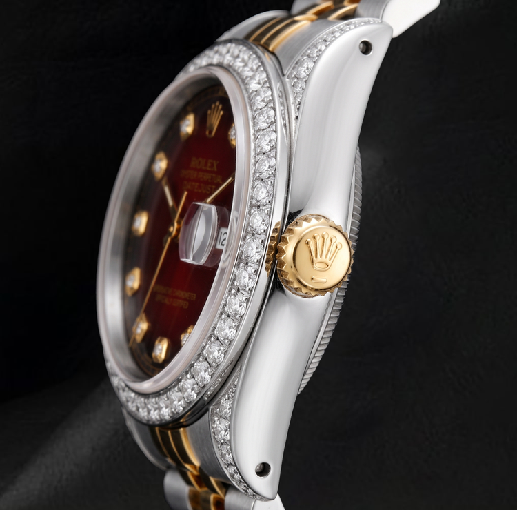 Rolex 6917 Datejust 26 mm Montre Bicolore Diamants Cadran Diamants Rouge
