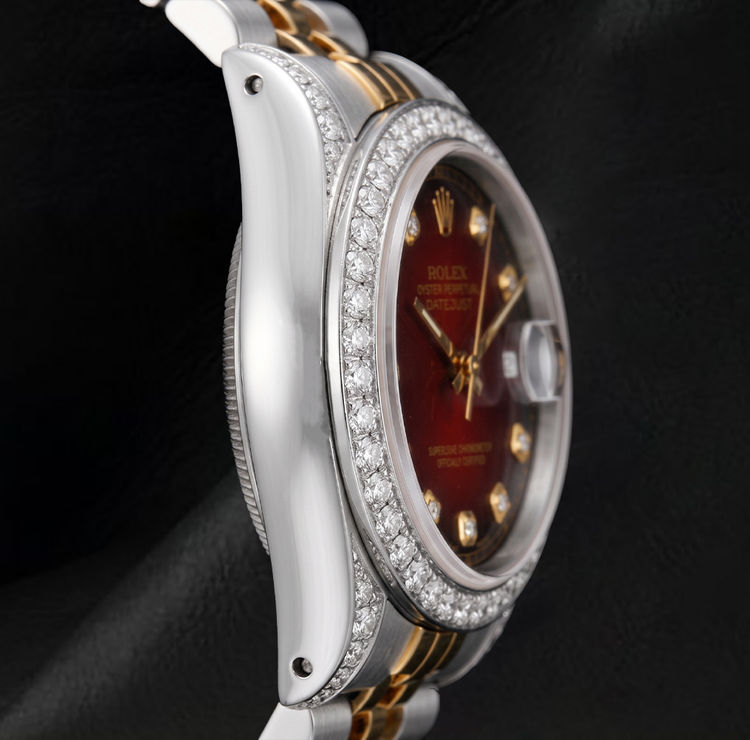 Rolex 6917 Datejust 26 mm Montre Bicolore Diamants Cadran Diamants Rouge
