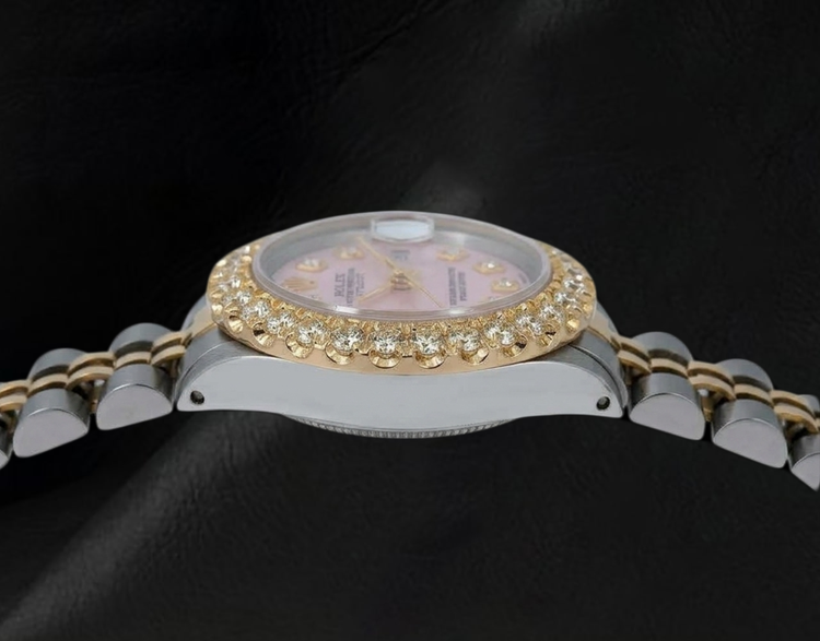 Montre Rolex 6917 Datejust Bicolore 26 mm Cadran Diamants Nacre Rose