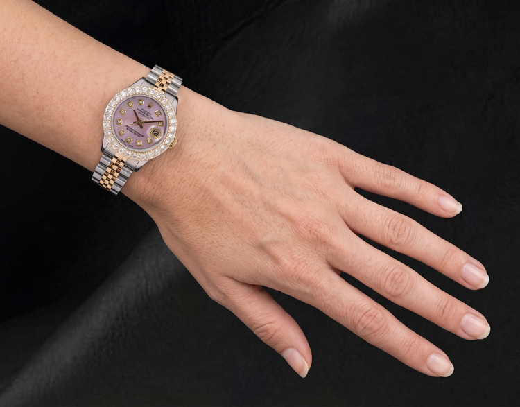 Montre Rolex 6917 Datejust Bicolore 26 mm Cadran Diamants Nacre Rose