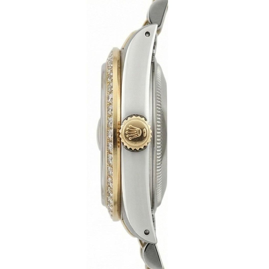 Rolex Argent Cadran Diamant Datejust Femme Montre Bracelet Bicolore