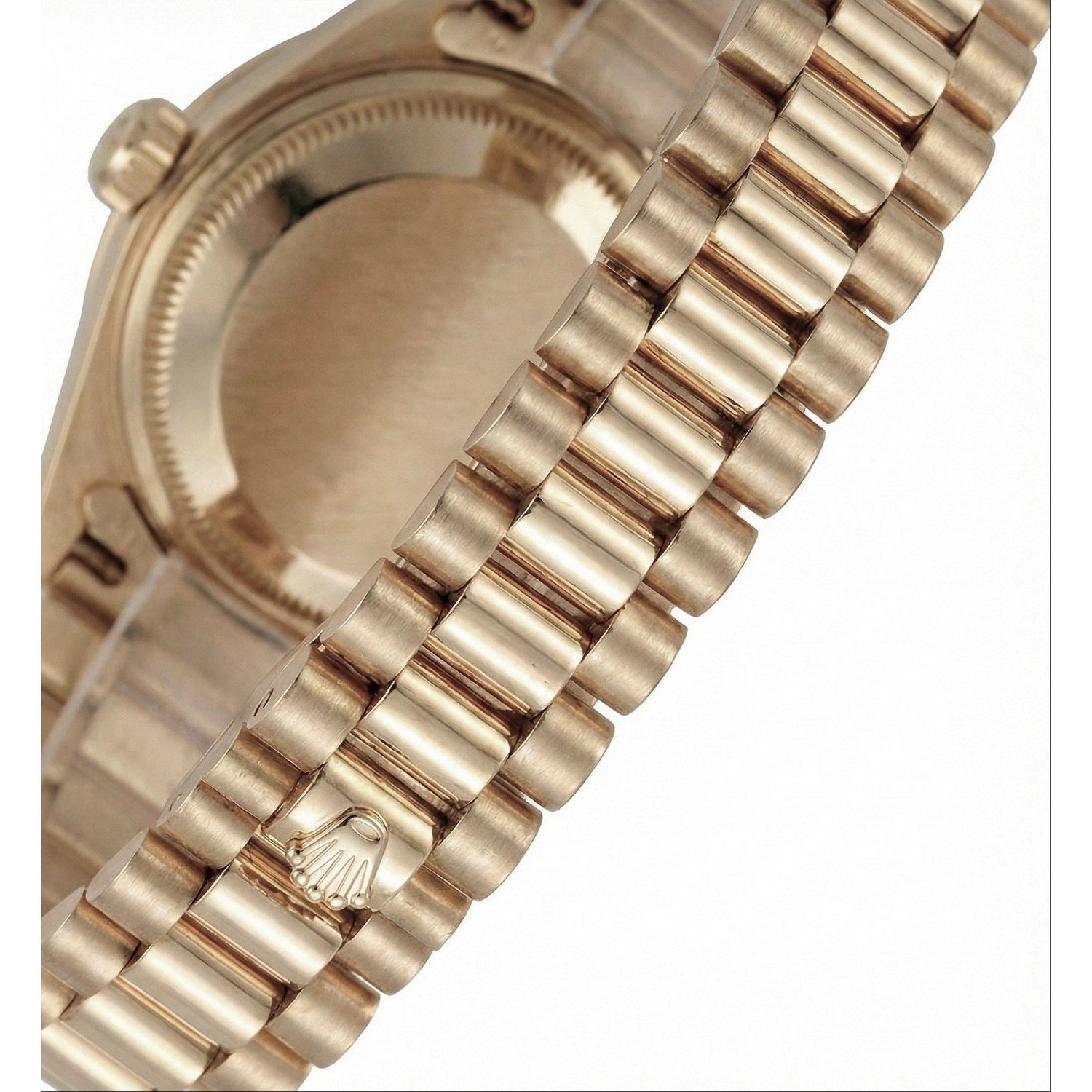 Rolex Champagne Cadran à bâton President Montre Datejust Diamant Lunette or jaune