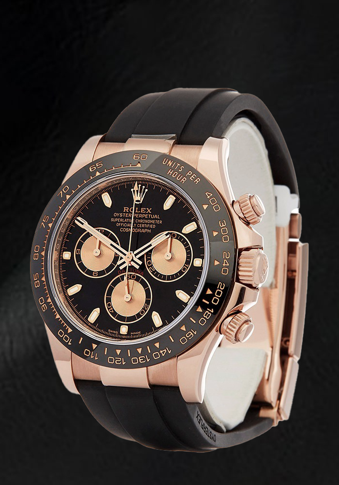 Montre Rolex Cosmograph Daytona 116515LN 40 mm Cadran Noir à Index Bâtons Luminescents Bracelet Oysterflex Noir