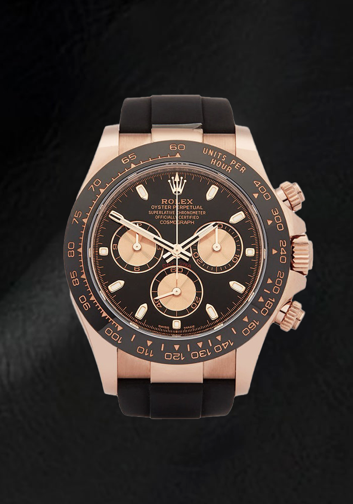 Montre Rolex Cosmograph Daytona 116515LN 40 mm Cadran Noir à Index Bâtons Luminescents Bracelet Oysterflex Noir