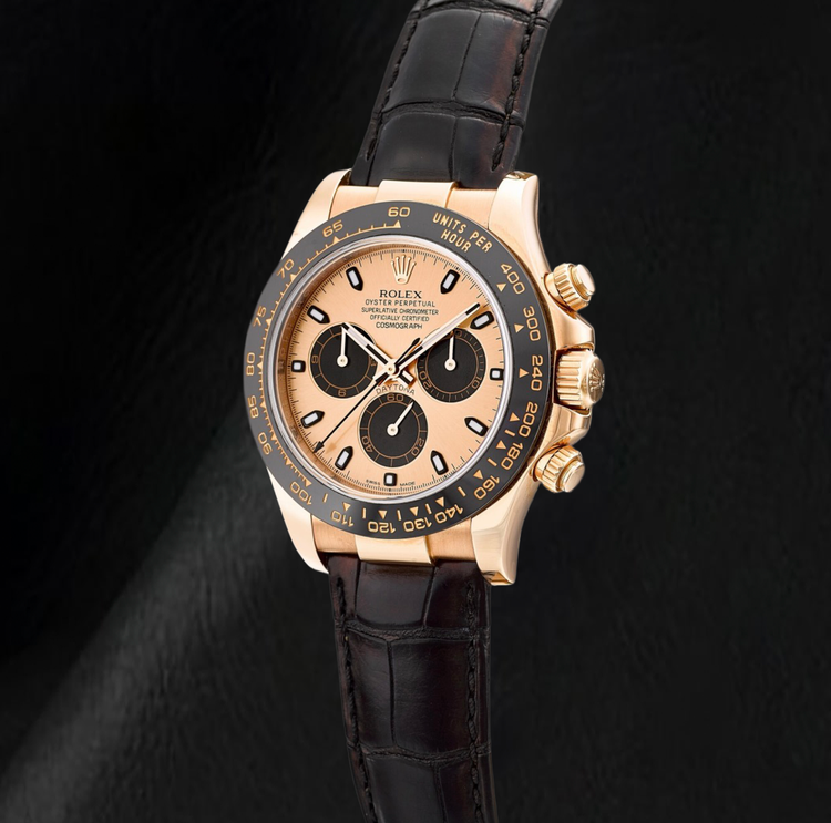 Rolex Cosmograph Daytona 116515LN 40 mm Cadran Champagne Bracelet Oysterflex Noir