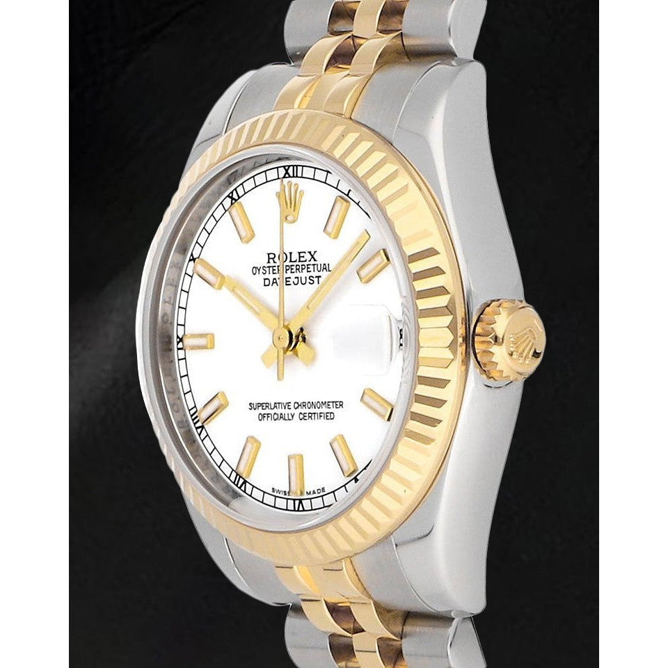 Rolex Two Tone avec Pierre Précieuse – vue de face