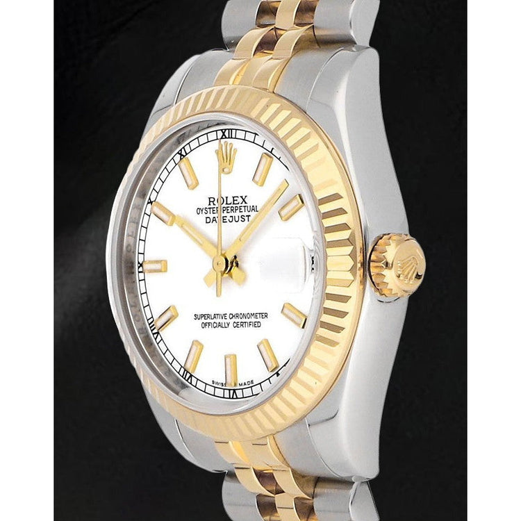 Rolex Two Tone avec Pierre Précieuse – vue de face