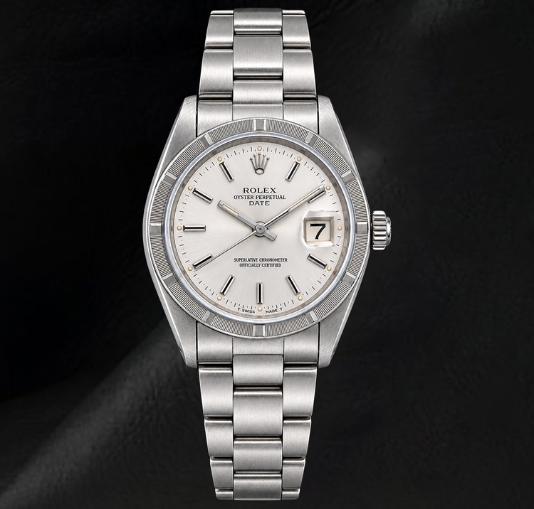 Montre Rolex Date 1501 34 mm en Acier Inoxydable Cadran Argenté à Index Bâtons