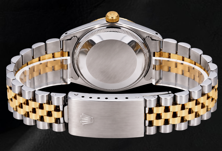 Montre Rolex Date 1502 34 mm Bicolore Cadran Champagne à Index Bâtons