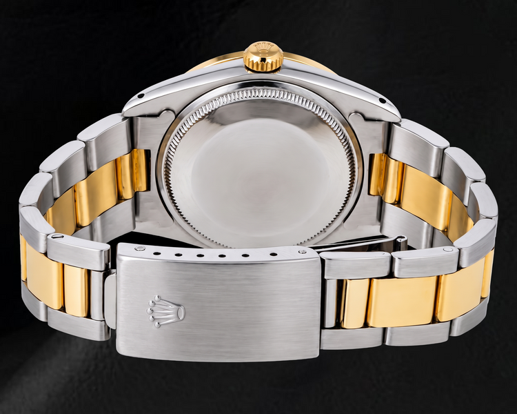 Montre Rolex Date 1505 34 mm Bicolore Cadran Diamants Bleu