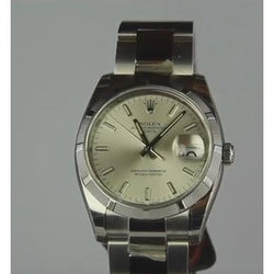 Rolex Date 34 mm Montre Cadran Bâton Bracelet huître Acier Inoxydable