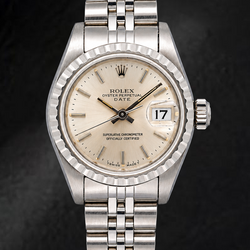 Montre Rolex Date 6924 26 mm Cadran Argenté Bracelet Jubilé en Acier Inoxydable
