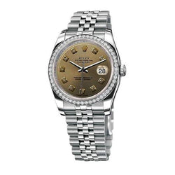 Rolex Date Just 36 mm Lunette de montre Cadran diamant Rolex réglage rapide