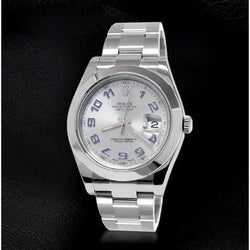 Rolex Date Just Ii Montre Pour Homme Cadran Rhodium 41 Mm Bracelet huître acier inoxydable