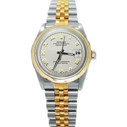 Rolex Date Just montre bracelet dame homme cadran romain lunette or réglage rapide