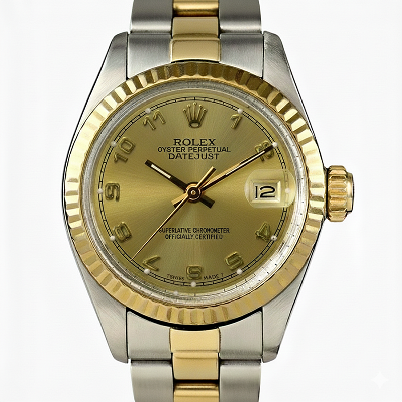 Rolex Date Montre Dames Rolex Cadran Arabe Deux Tons