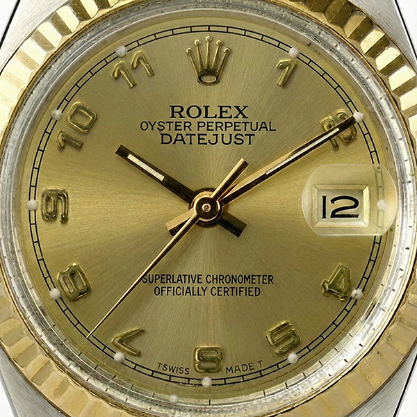 Rolex Date Montre Dames Rolex Cadran Arabe Deux Tons