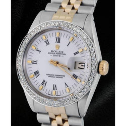 Rolex Date Montre Homme Bracelet Jubilé Bicolore Lunette Diamant