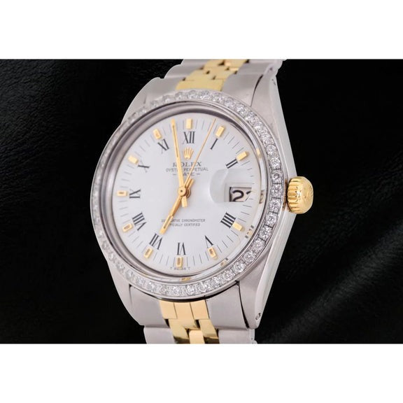 Rolex Date Montre Homme Cadran Romain Lunette 
