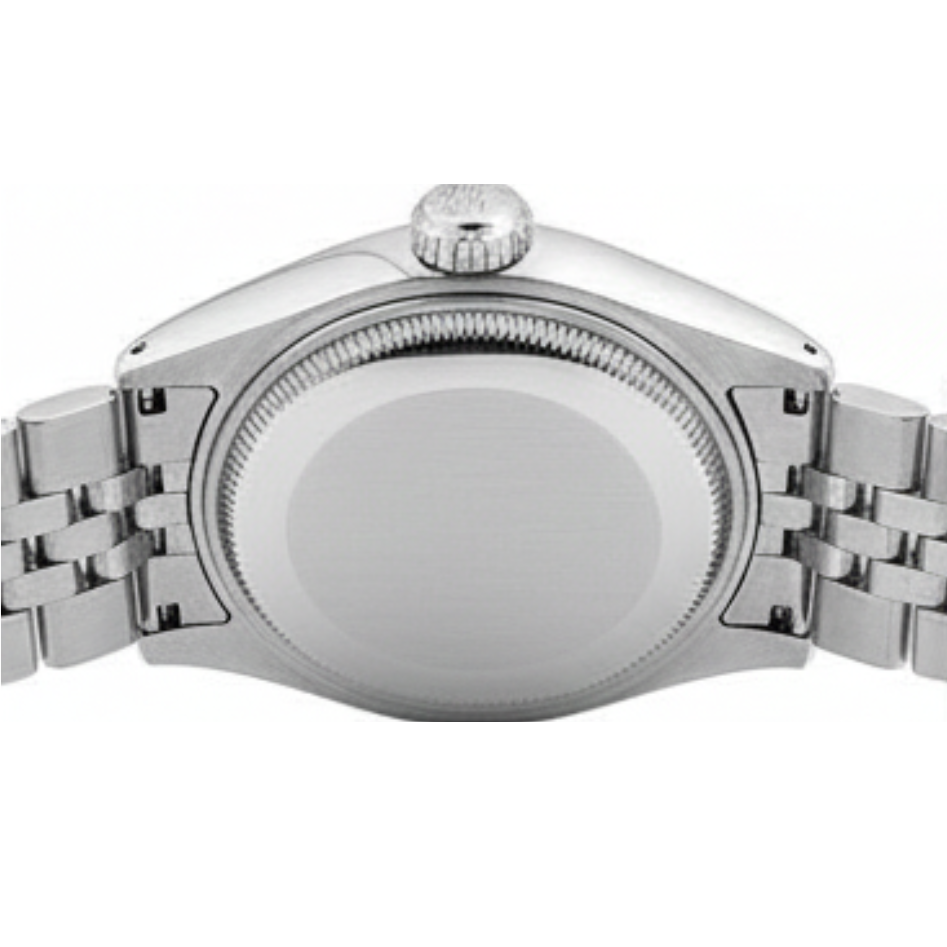 Rolex Date Montre Jubilé en acier inoxydable Cadran noir Lunette