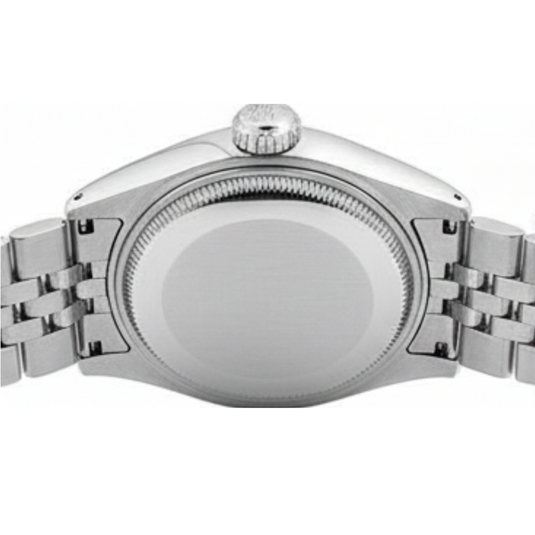 Rolex Date Montre Jubilé en acier inoxydable Cadran noir Lunette