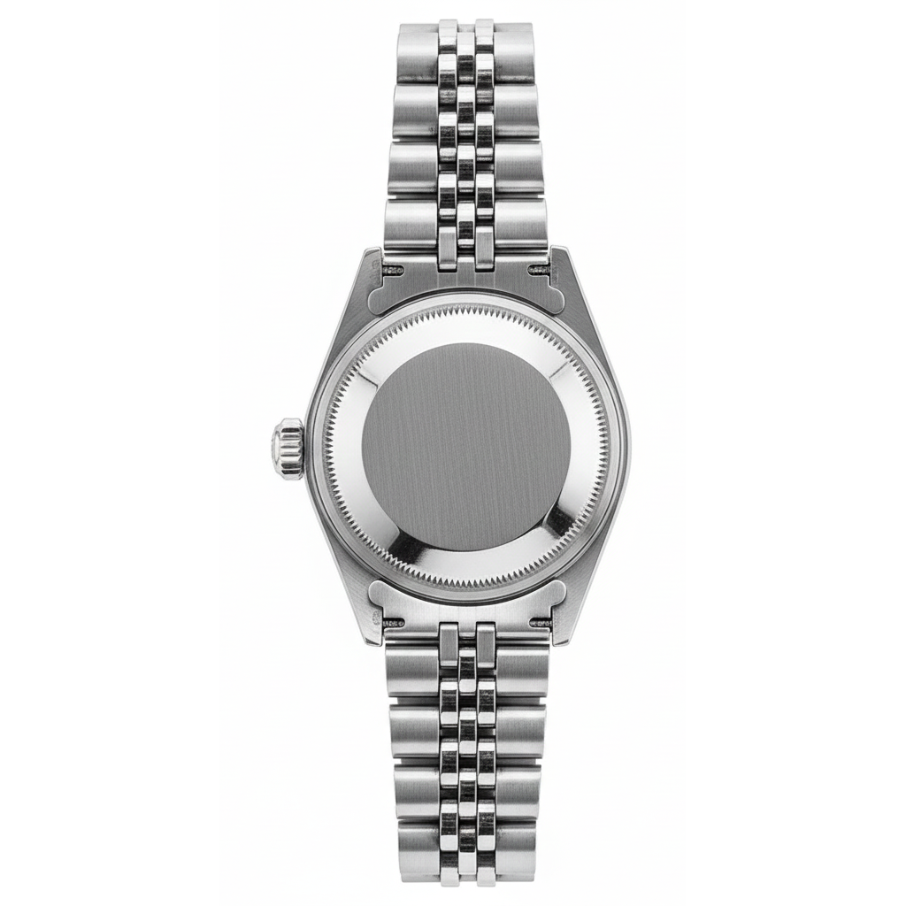 Rolex Date Montre Jubilé en acier inoxydable Cadran noir Lunette