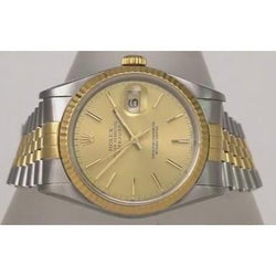 Rolex Date just montre homme 36 mm cadran champagne bracelet bicolore