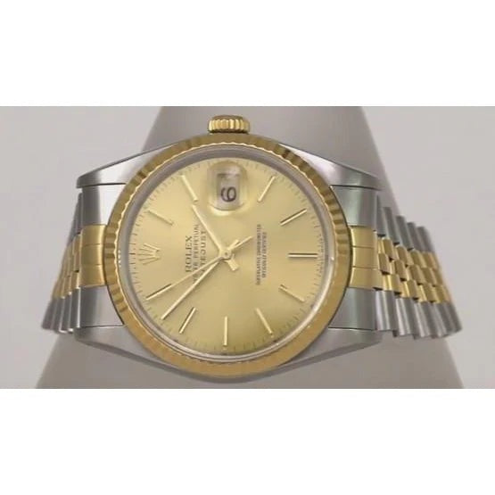 Rolex Date just montre homme 36 mm cadran champagne