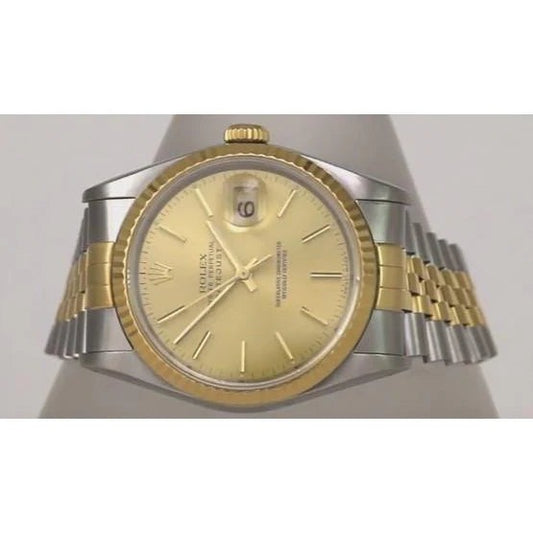 Rolex Date just montre homme 36 mm cadran champagne