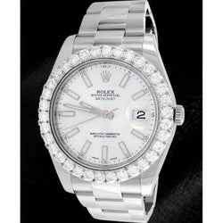 Rolex Date juste deux 41 mm cadran blanc montre homme bracelet huître acier inoxydable