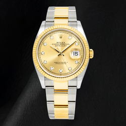 Montre Rolex Datejust 116233 36 mm Bicolore Cadran Diamants Champagne