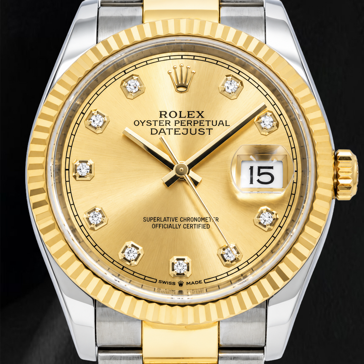 Montre Rolex Datejust 116233 36 mm Bicolore Cadran Diamants Champagne