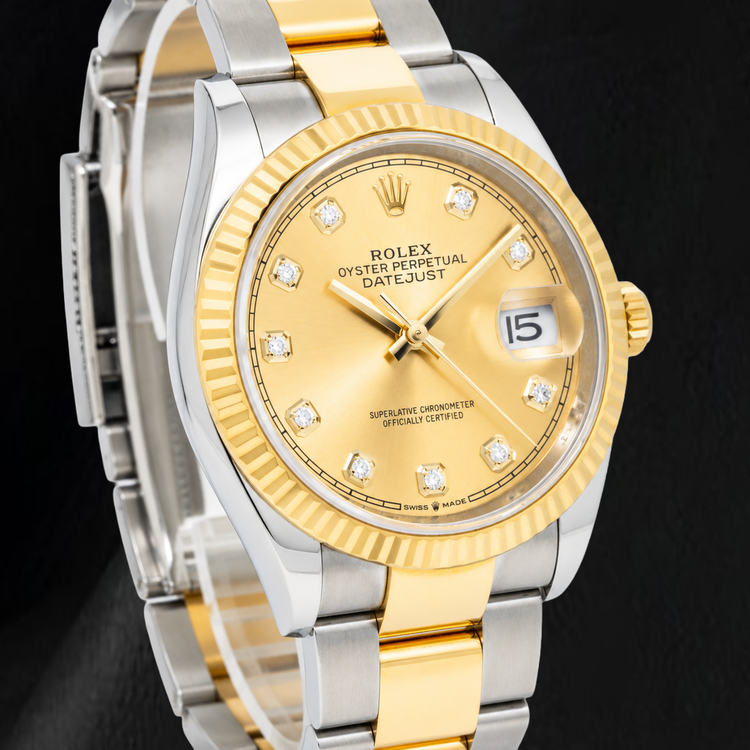 Montre Rolex Datejust 116233 36 mm Bicolore Cadran Diamants Champagne