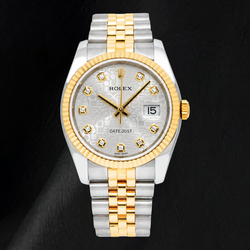 Montre Rolex Datejust 116233 36 mm Bicolore Cadran Diamants Jubilé Argenté