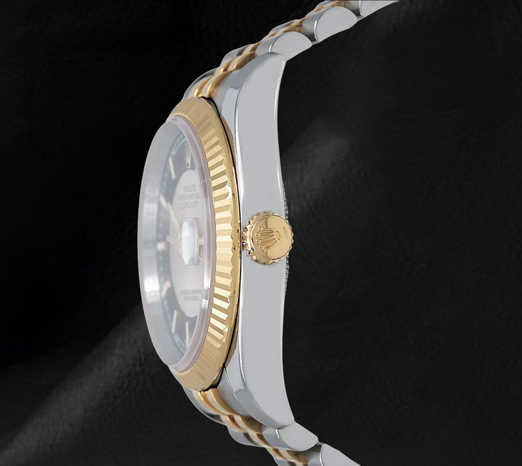 Montre Rolex Datejust 116233 Cadran Noir 36 mm en Acier Inoxydable et Or Jaune