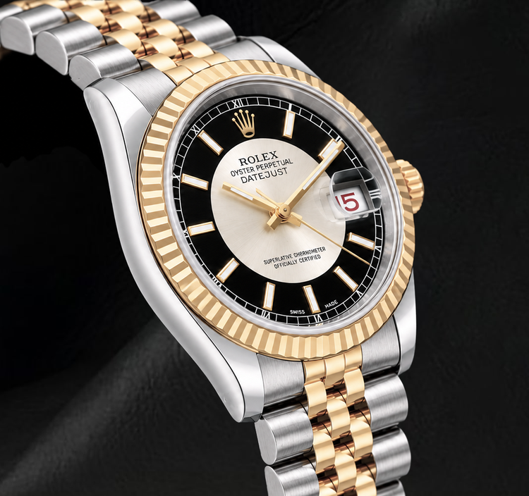 Montre Rolex Datejust 116233 Cadran Noir 36 mm en Acier Inoxydable et Or Jaune