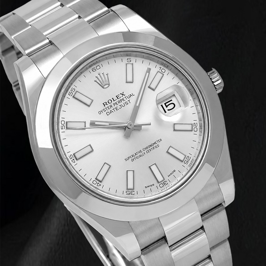 Montre Rolex Datejust 116300 41 mm Cadran Argenté à Index Bâtons en Acier Inoxydable
