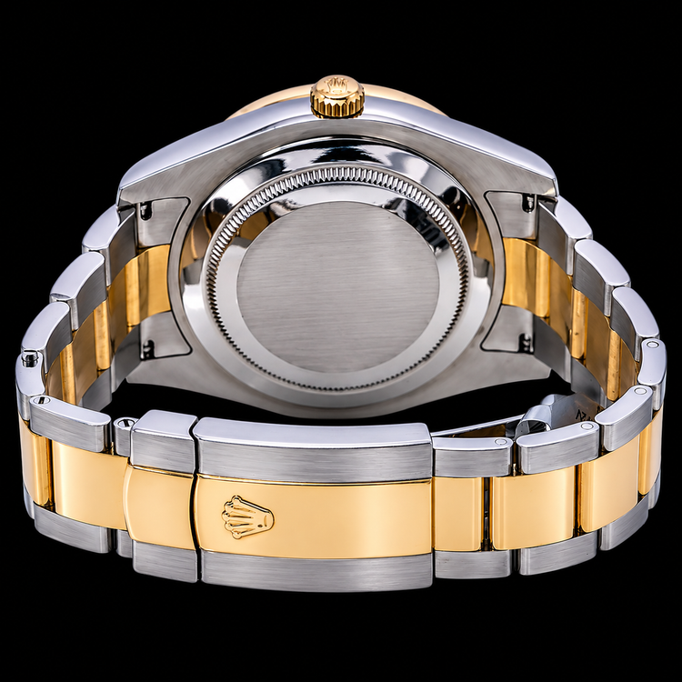 Montre Rolex Datejust 116333 41 mm Cadran Diamants Noir Chiffres Romains Bracelet Oyster Bicolore Or