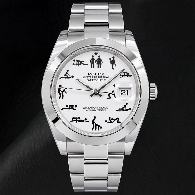 Montre Rolex Datejust 126300 41 mm en Acier Inoxydable avec Cadran Blanc Personnalisé