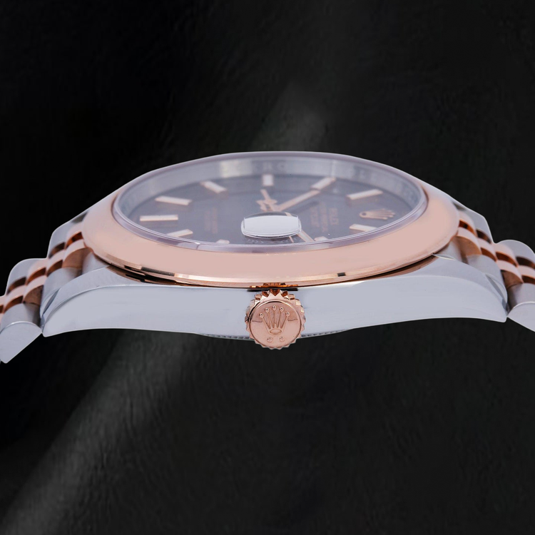 Montre Rolex Datejust 126301 Bicolore 41 mm Cadran Chocolat à Index Bâtons