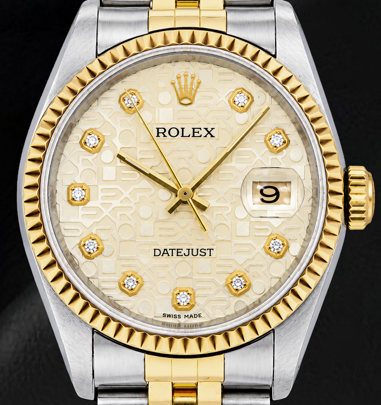 Montre Rolex Datejust 16013 36 mm Bicolore Cadran Diamants Champagne Jubilé